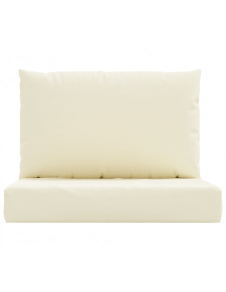 Cuscini per Pallet 2 pz Bianco Crema in Tessuto Oxford