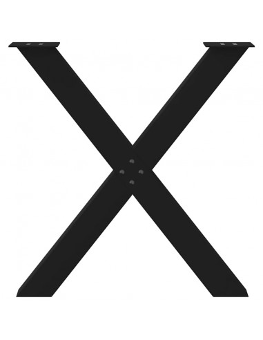 Gambe Tavolo Pranzo a Forma X 3 pz Nero 70x(72-73) cm Acciaio