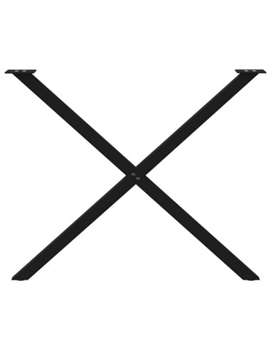Gambe Tavolo Pranzo a Forma X 2 pz Nero 90x(72-73) cm Acciaio