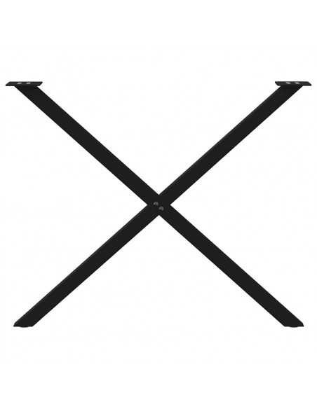 Gambe Tavolo Pranzo a Forma X 2 pz Nero 90x(72-73) cm Acciaio