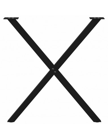 Gambe Tavolo Pranzo a Forma X 2 pz Nero 80x(72-73) cm Acciaio