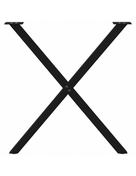Gambe Tavolo Pranzo a Forma X 2 pz Nero 80x(72-73) cm Acciaio