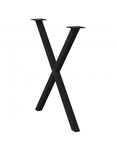 Gambe Tavolo Pranzo a Forma X 2 pz Nero 70x(72-73) cm Acciaio