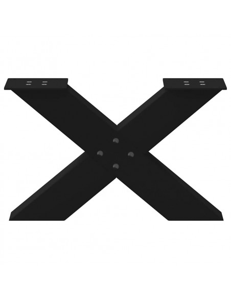 Gambe Tavolino da Caffè a X 2 pz Nero 60x(30-31) cm in Acciaio