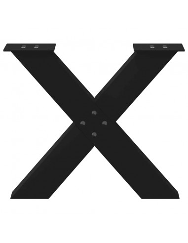 Gambe Tavolino da Caffè a X 2 pz Nero 50x(42-43) cm in Acciaio