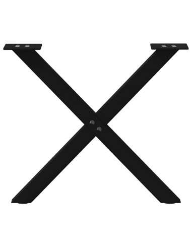 Gambe Tavolino Caffè a X 2 pz Nero 60x(42-43)cm Acciaio