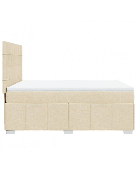 Giroletto a Molle con Materasso Crema 160x200 cm in Tessuto