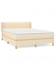 Giroletto a Molle con Materasso Crema 140x200 cm in Tessuto