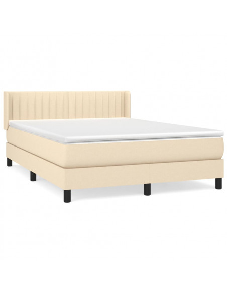 Giroletto a Molle con Materasso Crema 140x200 cm in Tessuto