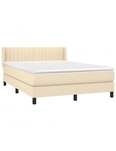 Giroletto a Molle con Materasso Crema 140x200 cm in Tessuto