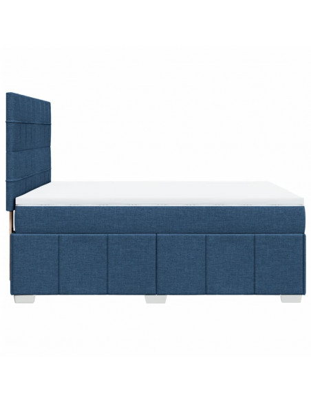 Giroletto a Molle con Materasso Blu 160x200 cm in Tessuto