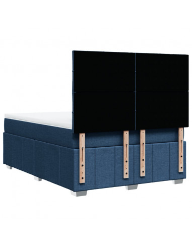 Giroletto a Molle con Materasso Blu 160x200 cm in Tessuto