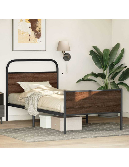 Giroletto senza Materasso Rovere Marrone 90x190cm in Truciolato