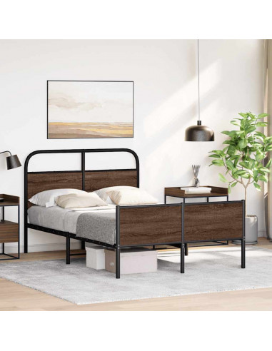 Giroletto senza Materasso Rovere Marrone 140x200 cm Truciolato