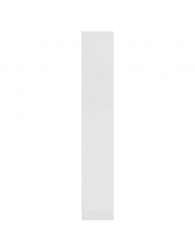 Libreria Bianco Lucido 40x24x143 cm in Legno Multistrato