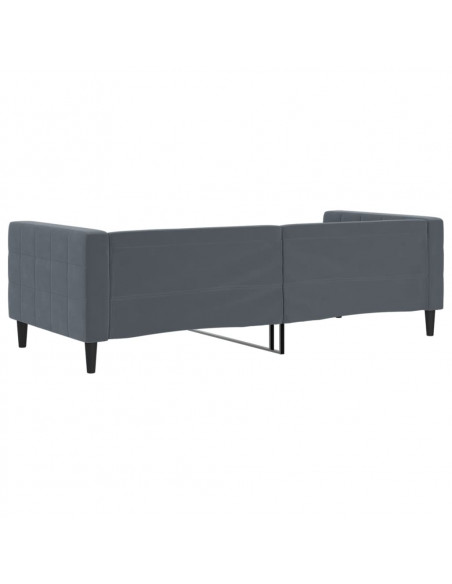 Letto da Giorno Grigio Scuro 90x200 cm in Velluto
