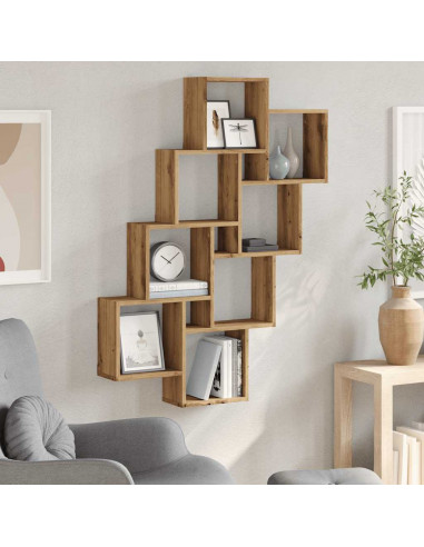 Mensola a Muro Cubo Artigianale 90x15x119,5cm Legno Multistrato