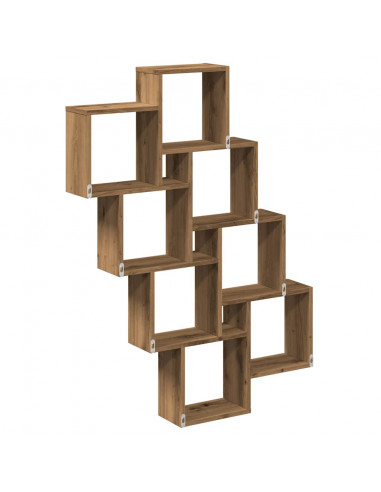 Mensola a Muro Cubo Artigianale 90x15x119,5cm Legno Multistrato