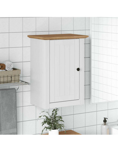 Pensile da Bagno BODO Bianco e Marrone 44x30x60 cm