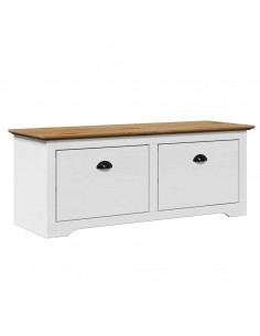 Panca da Ingresso BODO Bianca e Marrone 114x40x45 cm