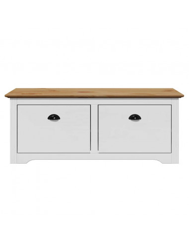 Panca da Ingresso BODO Bianca e Marrone 114x40x45 cm