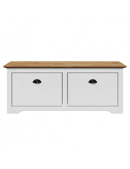 Panca da Ingresso BODO Bianca e Marrone 114x40x45 cm