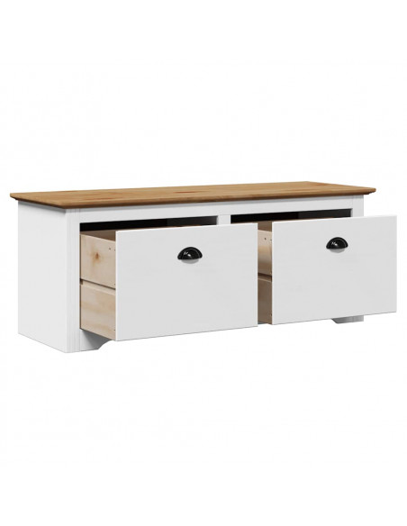 Panca da Ingresso BODO Bianca e Marrone 114x40x45 cm