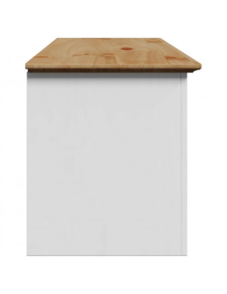 Panca da Ingresso BODO Bianca e Marrone 114x40x45 cm