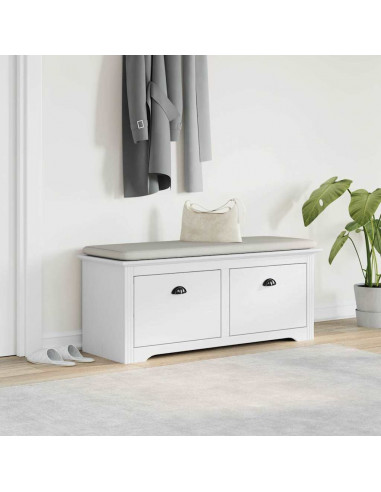 Panca da Ingresso BODO Bianca 114x40x45 cm