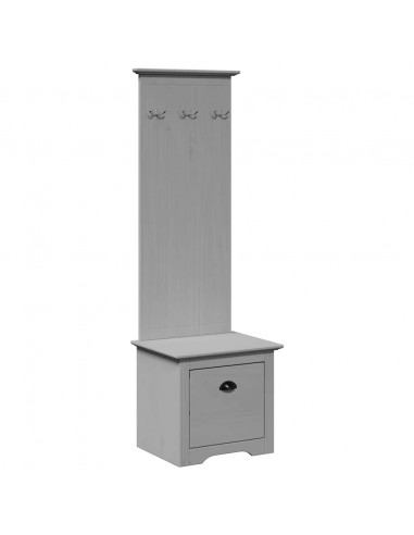 Mobiletto da Ingresso con Ganci BODO Grigio 50x40x157 cm