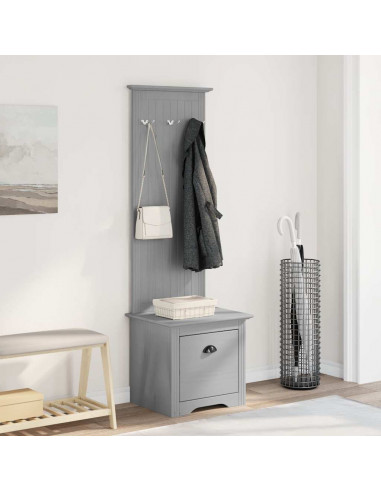 Mobiletto da Ingresso con Ganci BODO Grigio 50x40x157 cm
