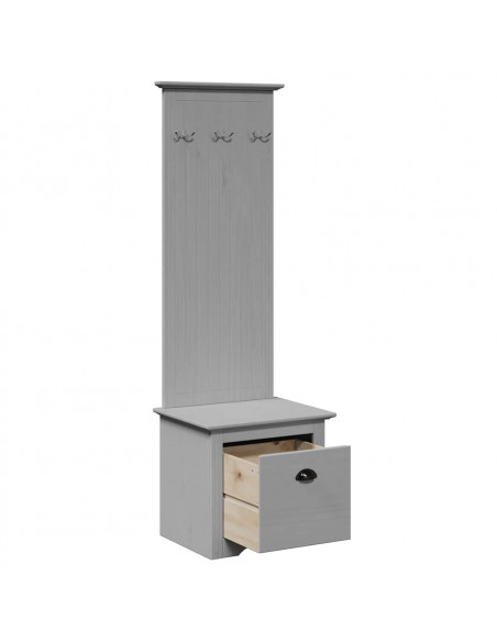 Mobiletto da Ingresso con Ganci BODO Grigio 50x40x157 cm