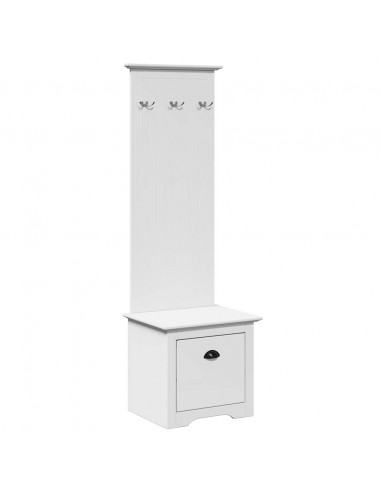 Mobiletto da Ingresso con Ganci BODO Bianco 50x40x157 cm