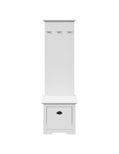 Mobiletto da Ingresso con Ganci BODO Bianco 50x40x157 cm