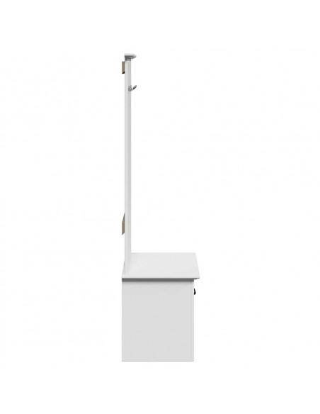Mobiletto da Ingresso con Ganci BODO Bianco 50x40x157 cm
