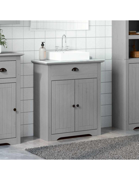 Mobile Lavabo da Bagno BODO Grigio 70x35x80 cm
