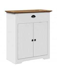 Mobile Lavabo da Bagno BODO Bianco e Marrone 70x35x80 cm