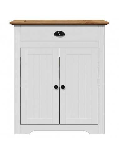 Mobile Lavabo da Bagno BODO Bianco e Marrone 70x35x80 cm