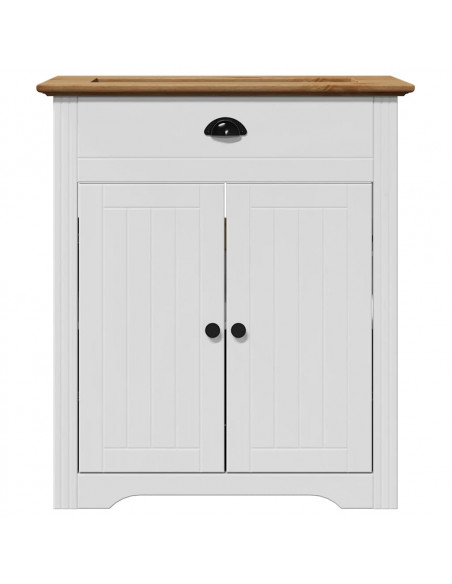 Mobile Lavabo da Bagno BODO Bianco e Marrone 70x35x80 cm