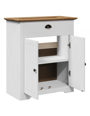 Mobile Lavabo da Bagno BODO Bianco e Marrone 70x35x80 cm