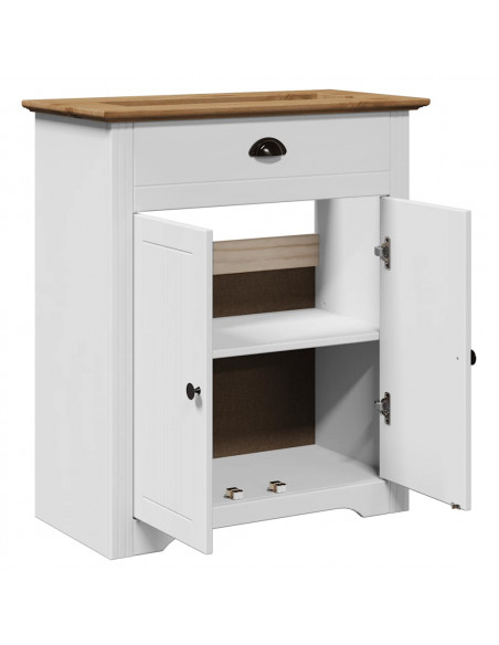 Mobile Lavabo da Bagno BODO Bianco e Marrone 70x35x80 cm