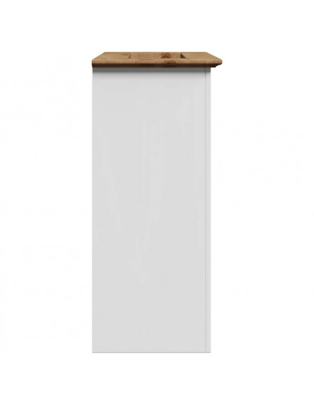 Mobile Lavabo da Bagno BODO Bianco e Marrone 70x35x80 cm