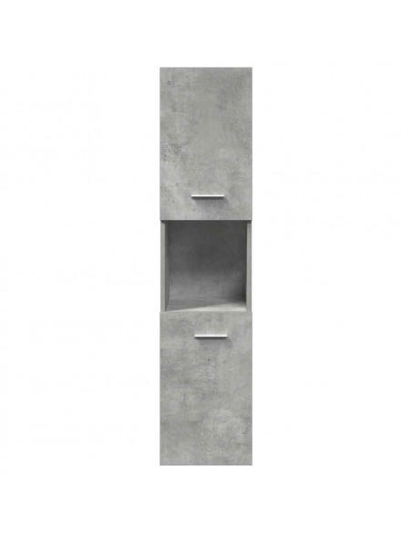 Set Mobili da Bagno 4 pz Grigio Cemento in Legno Multistrato