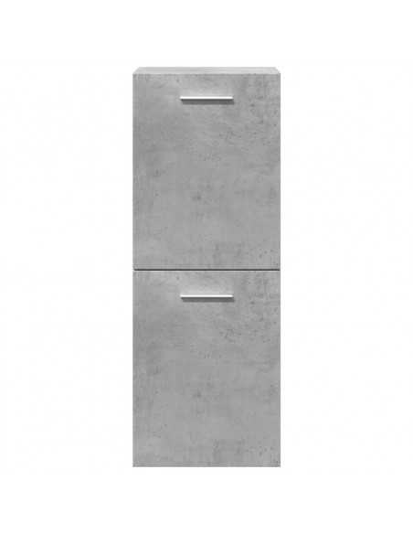 Set Mobili da Bagno 4 pz Grigio Cemento in Legno Multistrato