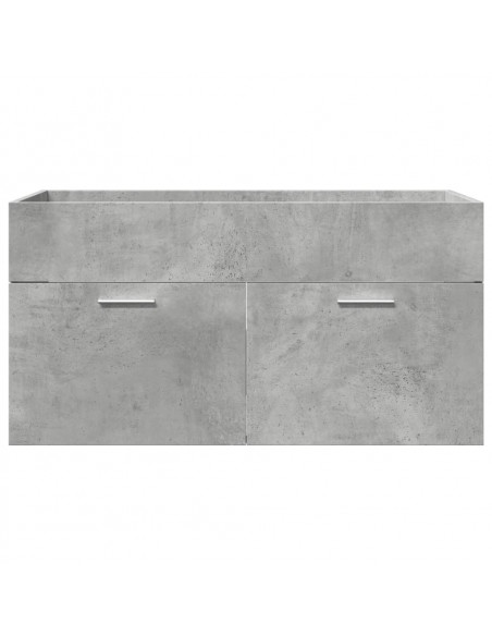 Set Mobili da Bagno 4 pz Grigio Cemento in Legno Multistrato