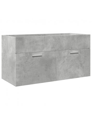 Set Mobili da Bagno 4 pz Grigio Cemento in Legno Multistrato