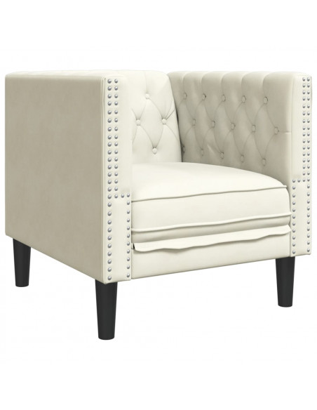 Set Divani Chesterfield 3pz Crema in Similpelle