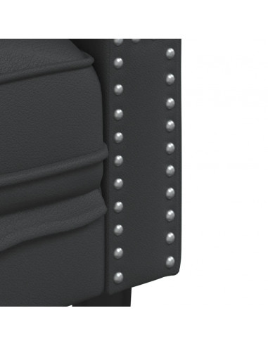 Set Divani Chesterfield 2pz Nero in Similpelle