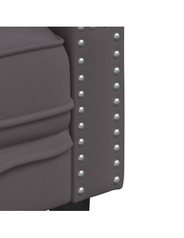 Set Divani Chesterfield 2pz Grigio in Similpelle