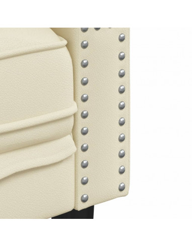 Set Divani Chesterfield 2pz Crema in Similpelle